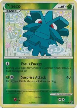 Pokemon - Pineco - 63/90 - Common - Reverse Holo - HS Undaunted - NM - Image 1