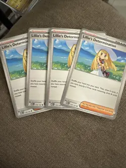 4x Lillie's Determination 119/132 - English Mega Evolution - Pokemon TCG PLAYSET - Image 1