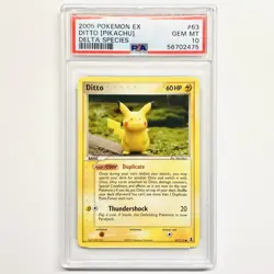 Ditto Pikachu 63 EX Delta Species 2005 Pokemon Card PSA 10 Gem Mint - Image 1