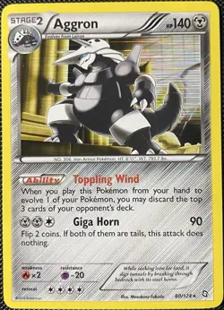 Aggron 80/124 Dragons Exalted Holo - Pokemon Card - Image 1