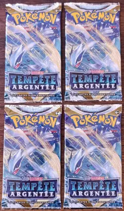 4 Boosters Pokemon EB12 : Tempete Argentee Illustration Lugia Scelles Neufs FR - Image 1