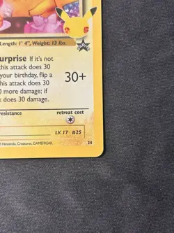 Pokemon TCG Birthday Pikachu Trading Card #24 Celebrations Classic Collection - Image 3
