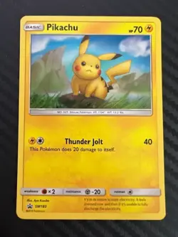 Pokemon TCG Pikachu SM183 SM Black Star Promos Holo LP - Image 1