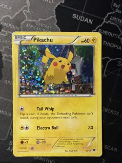 Pokemon PIKACHU 6/12 (Holo Promo) McDonald's 2015 - HP/Heavy Play - Image 1