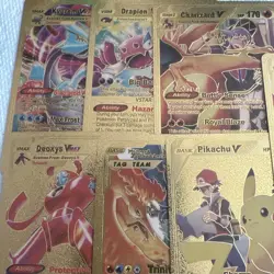 Pokemon Vmax V Vstar Gold Fan Art 7 cards Lot🖼NM - Image 1