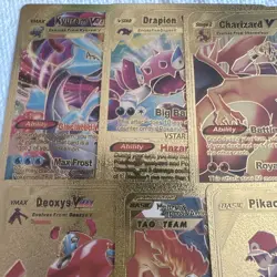 Pokemon Vmax V Vstar Gold Fan Art 7 cards Lot🖼NM - Image 4