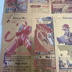 Pokemon Vmax V Vstar Gold Fan Art 7 cards Lot🖼NM - Image 5