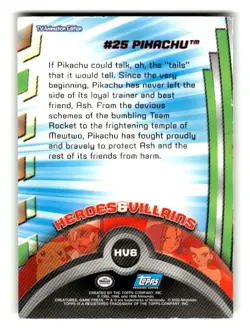 2000 Topps Pokemon Trading Card HV6 #25 Pikachu Foil LP - Image 2