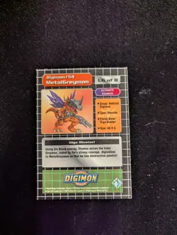 FOIL PRISM Digimon Card MetalGreymon U6 Upper Deck 1999 Holo Parallel 54 DP 480 - Image 2