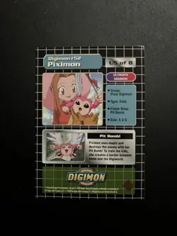 Digimon U5 OF 8 Holo Piximon 52 CCG Card Bandai Digital Monsters 1999 2000 NM - Image 2