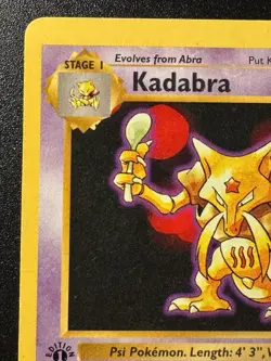 1st Edition Shadowless Kadabra 32/102 Base Set Pokemon Card Rare HP - Image 3