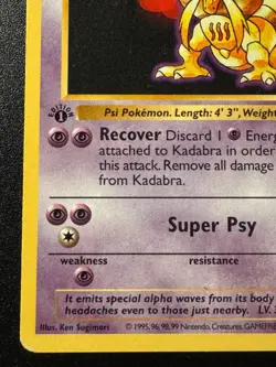 1st Edition Shadowless Kadabra 32/102 Base Set Pokemon Card Rare HP - Image 5