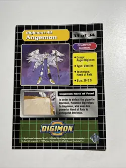 The Digimon Animated Series: Angemon Holo Card, 2000, Bandai/Upper Deck - Image 5