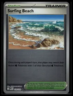 Pokemon Card ME01: Mega Evolution #129/132 Surfing Beach Reverse Holo - Image 1