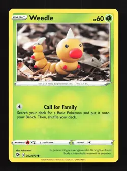 Weedle 002/073 LP Champion's Path English Pokemon Card TCG - Image 1