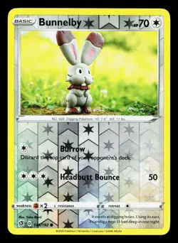 Bunnelby 146/192 Rebel Clash NM Reverse Holo Pokemon Card TCG - Image 1