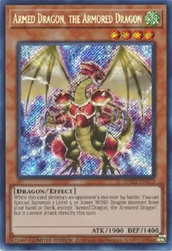 Yugioh - Armed Dragon the Armored Dragon Limited Secret Rare - Free Holo Card - Image 1