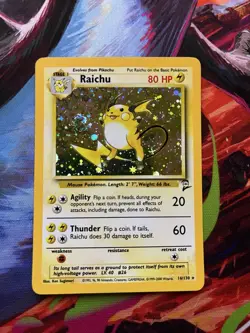 Pokemon TCG Raichu Base Set Holo 2nd Edition Rare Card 14/102 NM/LP - Image 1