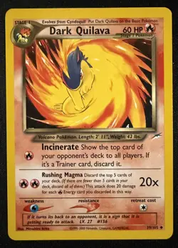 Dark Quilava 39/105 Neo Destiny Unlimited 2002 Pokemon Card Uncommon LP - Image 1