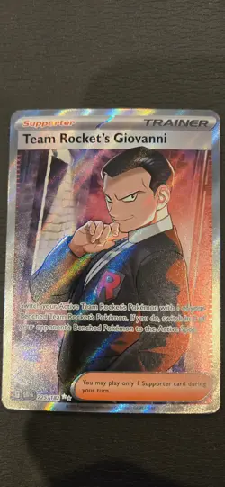 NM Team Rocket's Giovanni 225/182 Trainer Card - Image 1