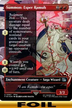 1x - Summon: Esper Ramuh - FOIL BORDERLESS - Final Fantasy - CUC NM MTG - Image 1