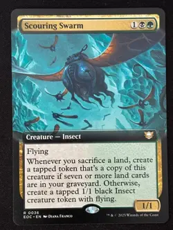 1x MTG Scouring Swarm (Extended Art) - Commander: Edge of Eternities (EOC) #36 - Image 1