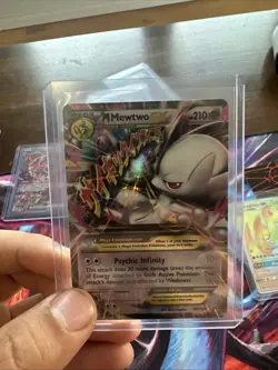 Pokemon M Mega Mewtwo EX Ultra Rare Holo TCG Card 64/162 - Image 1