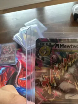 Pokemon M Mega Mewtwo EX Ultra Rare Holo TCG Card 64/162 - Image 3