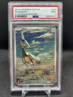 2024 POKEMON SSP EN SURGING SPARKS ILLUSTRATION RARE #209 SKARMORY PSA 9 MINT - Image 1
