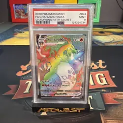Pokemon TCG: Charizard VMAX Rainbow Champion's Path 074/073 Secret Rare PSA 9 - Image 1