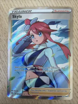 Pokemon TCG Skyla 72/72 Shining Fates Full Art Ultra Rare Trainer - Image 1
