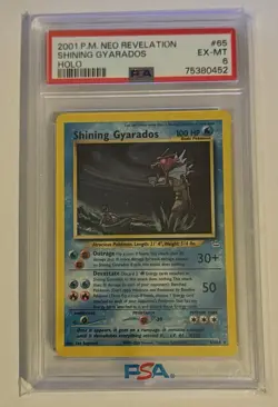 2001 Pokemon Neo Revelation Shining Gyarados Holo #65 PSA 6 Swirl - Image 1