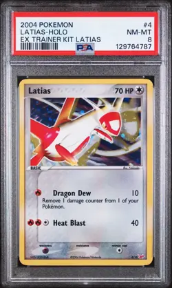 Latias ⭐ 4/10 EX Trainer Kit 1: Latias & Latios Holo Pokemon PSA 8 JUST GRADED - Image 1