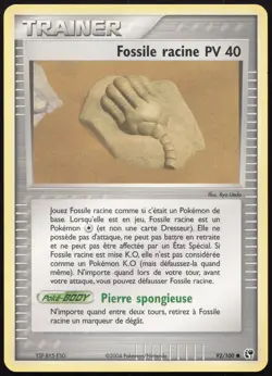 Carte Pokemon Fossile racine PV 40 92/100 Tempete de sable Francais - Image 1