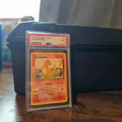 POKEMON Base Set Unlimited CHARMANDER 46/102 Common PSA 9 MINT Vintage WOTC - Image 1