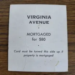 Replacement Virginia Ave Title Deed Card Regular Basic Monopoly b - Image 2