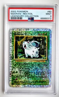 PSA 9 MINT Nidoran Reverse Holo Legendary Collection Pokemon Card 82/110 - Image 1