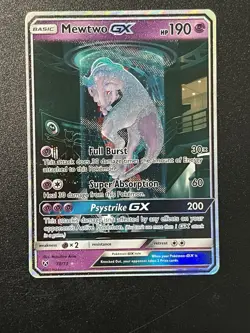 Pokemon Mewtwo GX TCG Shining Legends Holo Card 78/73 Secret Rare - Image 1