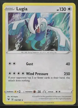 2020 Lugia Holo Rare 132/185 Vivid Voltage Pokemon Card NM-MT - Image 1