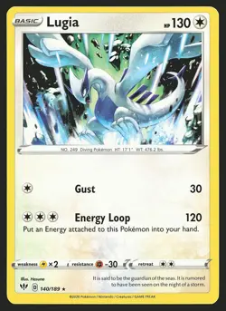SWSH03: Darkness Ablaze Lugia #140/189 Rare Pokemon Card - Image 1