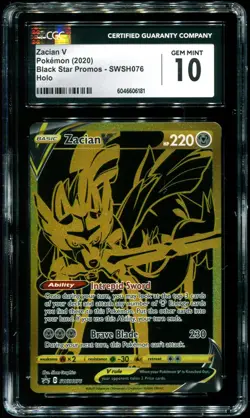 CGC 10 Zacian V Full Art Ultra Premium Collection Promo 2020 Pokemon Card #076 - Image 1