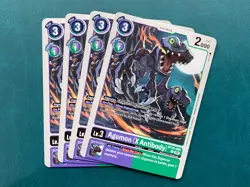Agumon (X Antibody) BT22-068 Playset Cyber Eden Digimon Card Game x4 - Image 1