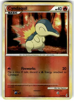 2011 Cyndaquil 55/95 Call of Legends Reverse Holo NM/VLP Pokemon TCG Card - Image 1