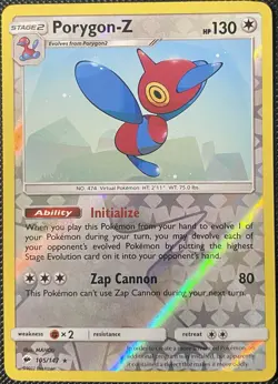 Porygon-Z 105/147 Sm-Burning Shadows Reverse Holo - Pokemon Card - Image 1