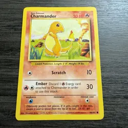 Pokemon Charmander 1995-1996-1998 Base Set Regular Card 046/102 - Image 1