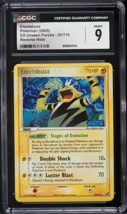 CGC 9 Electabuzz Reverse Holo Rare EX Unseen Forces 2005 Pokemon Card #22 - Image 1