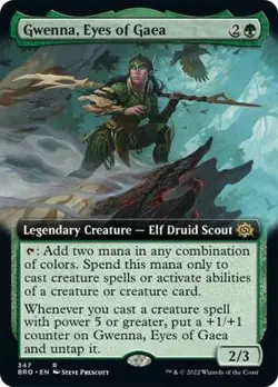 1x Gwenna, Eyes of Gaea ~ Extended Art NM-Mint, English The Brothers' War MTG Ma - Image 1