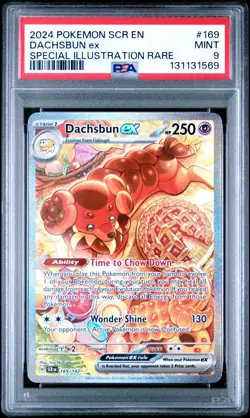 2024 POKEMON SCR EN-STELLAR CROWN SPECIAL ILLUSTRATION RARE DACHSBUN EX PSA 9 - Image 1