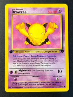 Drowzee 54/82 1st Edition Rare Team Rocket - WOTC Pokemon Card B Near Mint - Image 1