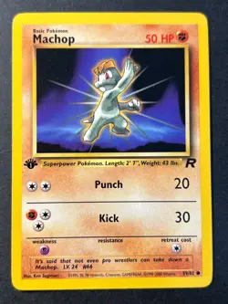 Machop 59/82 1st Edition Rare Team Rocket - WOTC Pokemon Card Near Mint - Image 1